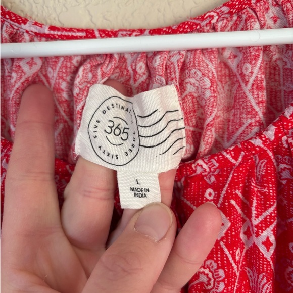 Destination 365 Printed Short-Sleeve Midi/Maxi Dress with pockets Size L - Picture 4 of 6